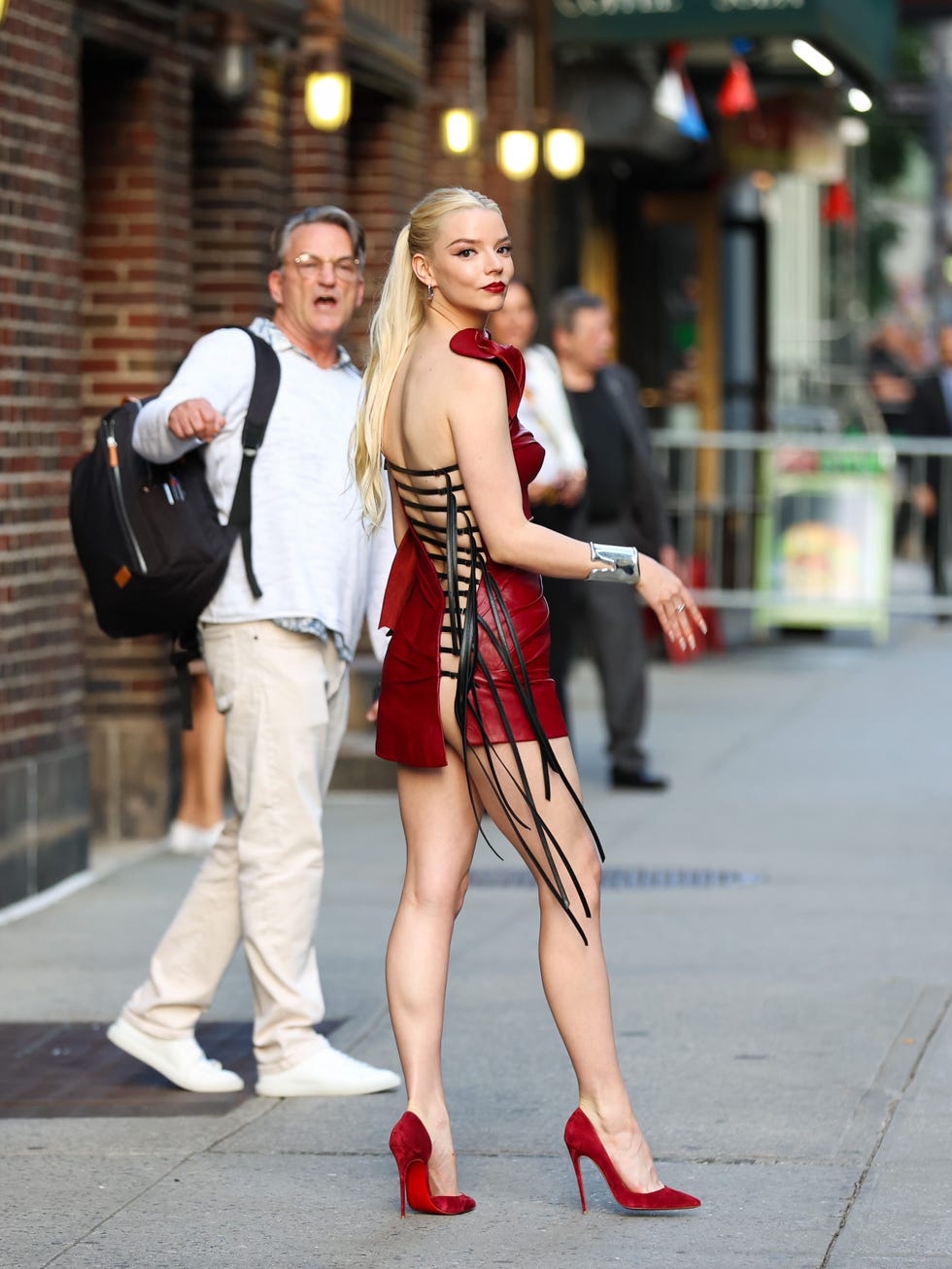 Anya Taylor-Joy's Red Leather Minidress Will Get Your Blood Pumping