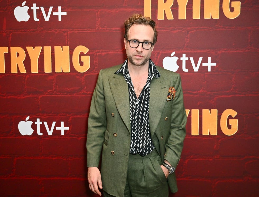 london, england may 23: rafe spall attends a the apple tv+ special screening and qa for the launch of "trying" season 4 at the dolby screening room on may 23, 2024 in london, england. "trying" season 4 is available globally to stream on apple tv+. (photo by dave benett/getty images for apple tv+)