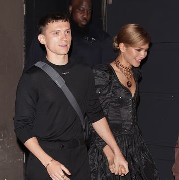 london, england may 23 tom holland and zendaya are seen leaving the duke of yorks theatre after a romeo and juliet press night on may 23, 2024 in london, england photo by ricky vigil m justin e palmergc images