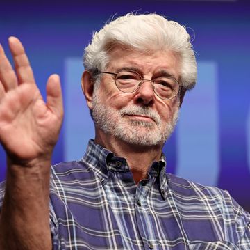 cannes, france may 24 george lucas greets the audience on stage at rendez vous with george lucas at the 77th annual cannes film festival at palais des festivals on may 24, 2024 in cannes, france photo by cindy ordgetty images
