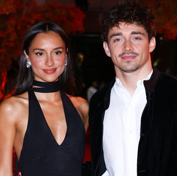 Gala Dinner For The F1 Grand Prix Of Monaco : Arrivals monaco, monaco may 26: (editors note : no tabloids web print, no daily mail, no daily mail group, no bild, no chi, no voici, no closer) alexandra saint mleux and race winner charles leclerc of monaco and ferrari attend the gala dinner for the f1 grand prix of monaco on may 26, 2024 in monaco, monaco. (photo by marc piasecki/getty images)