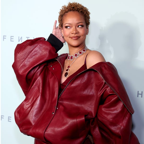 Rihanna Kicks Off Her Natural-Curls Era in the Hottest Crimson Leather Set