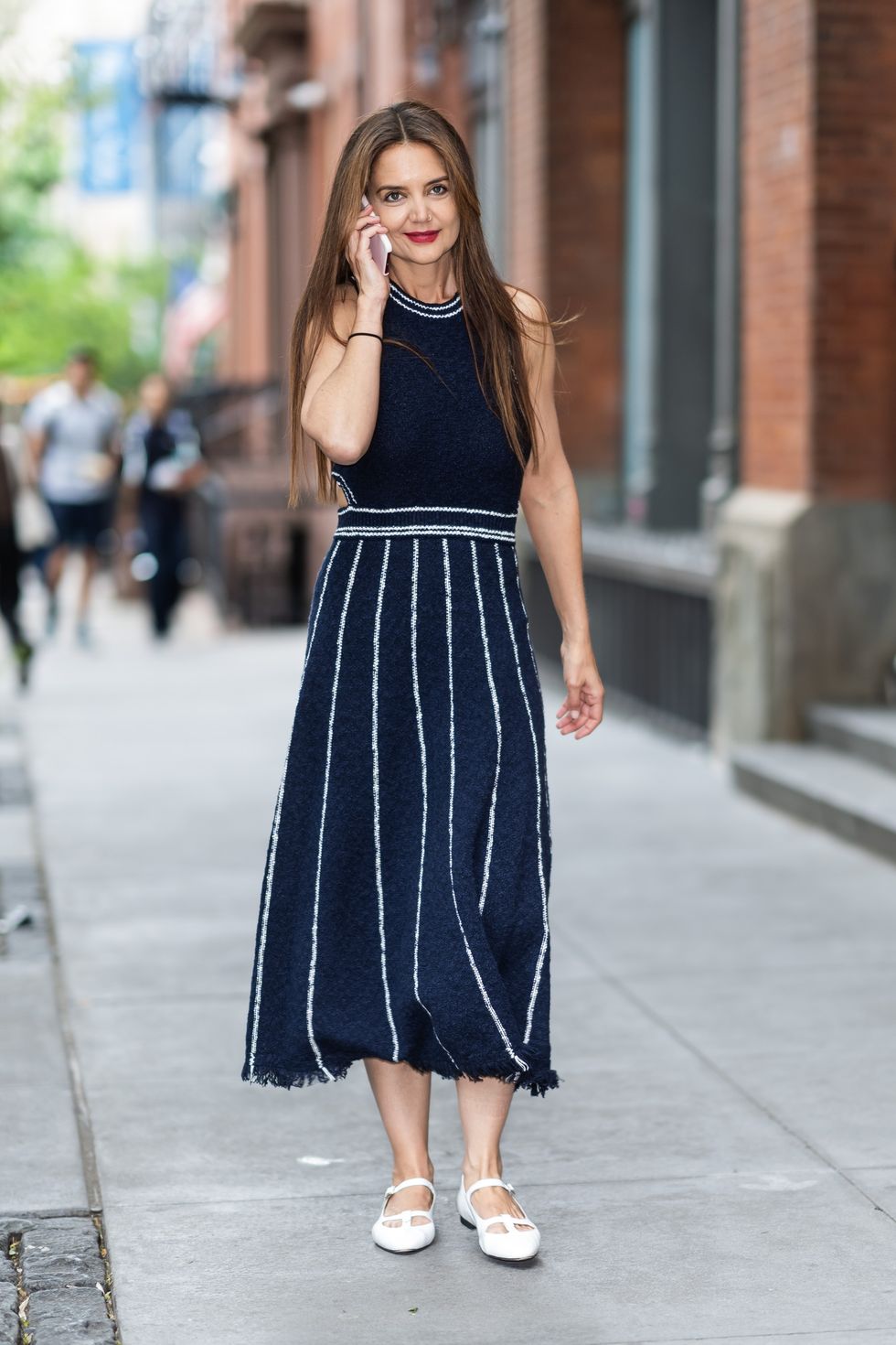 Katie Holmes wears ME+EM maxi dress in NYC