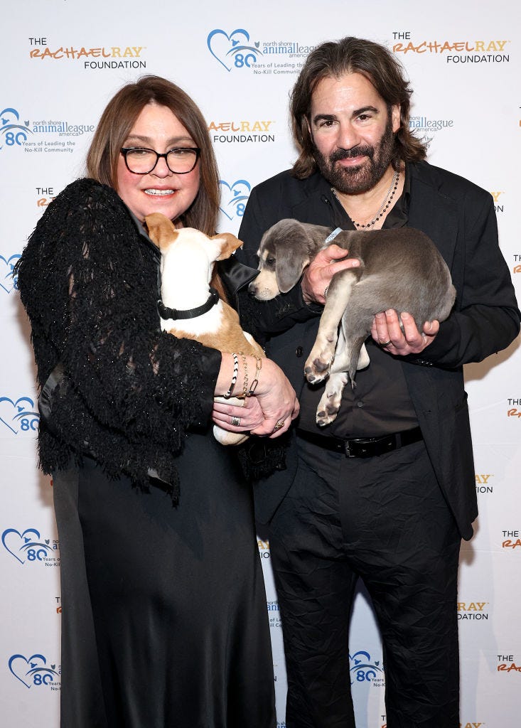 new york, new york june 14 rachael ray and john cusimano attend north shore animal league americas 2024 celebration of rescue at tribeca rooftop on june 14, 2024 in new york city photo by jamie mccarthygetty images