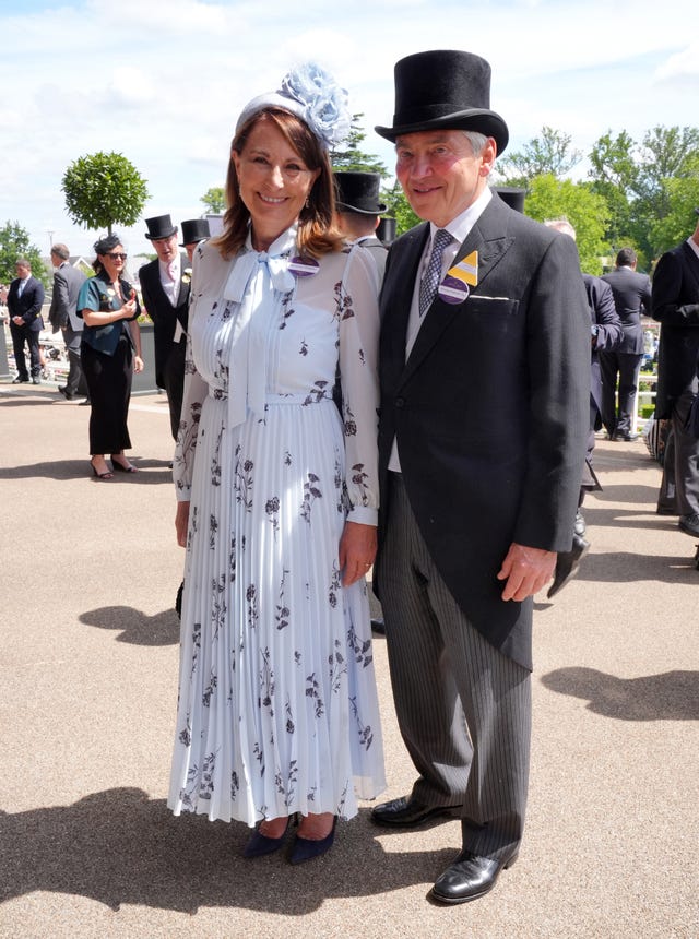 Princess Kate's Parents Look Cheery Next to Prince William in First Appearance Since Cancer Diagnosis