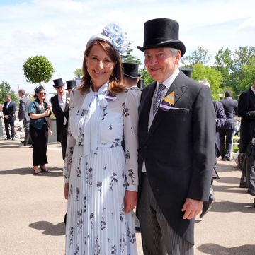 carole middleton and michael middleton during day two of royal ascot at ascot racecourse, berkshire picture date wednesday june 19, 2024 photo by jonathan bradypa images via getty images