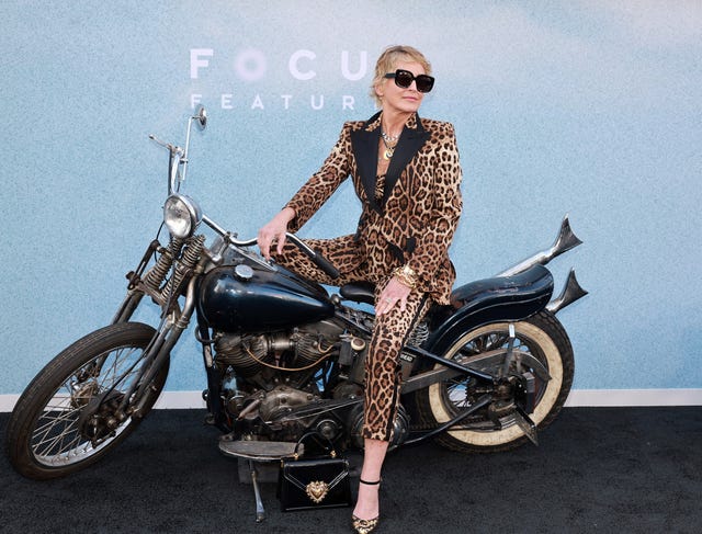 sharon stone leopard print outfit