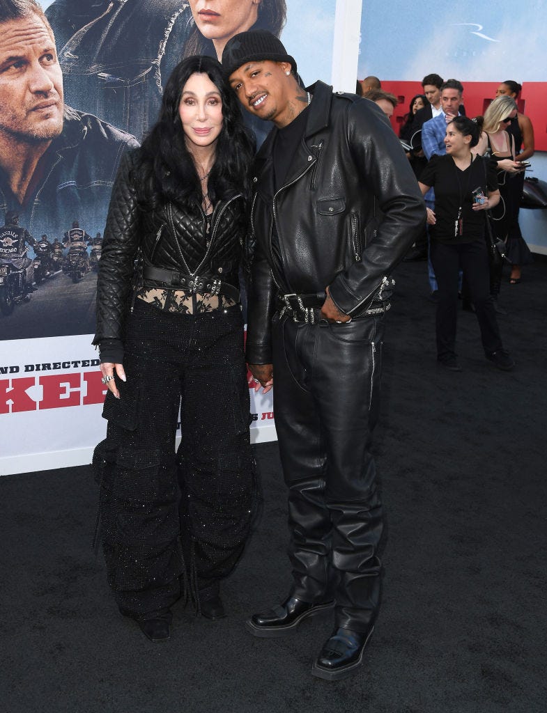 hollywood, california june 17 alexander edwards, cher arrives at the los angeles premiere of focus features the bikeriders at tcl chinese theatre on june 17, 2024 in hollywood, california photo by steve granitzfilmmagic