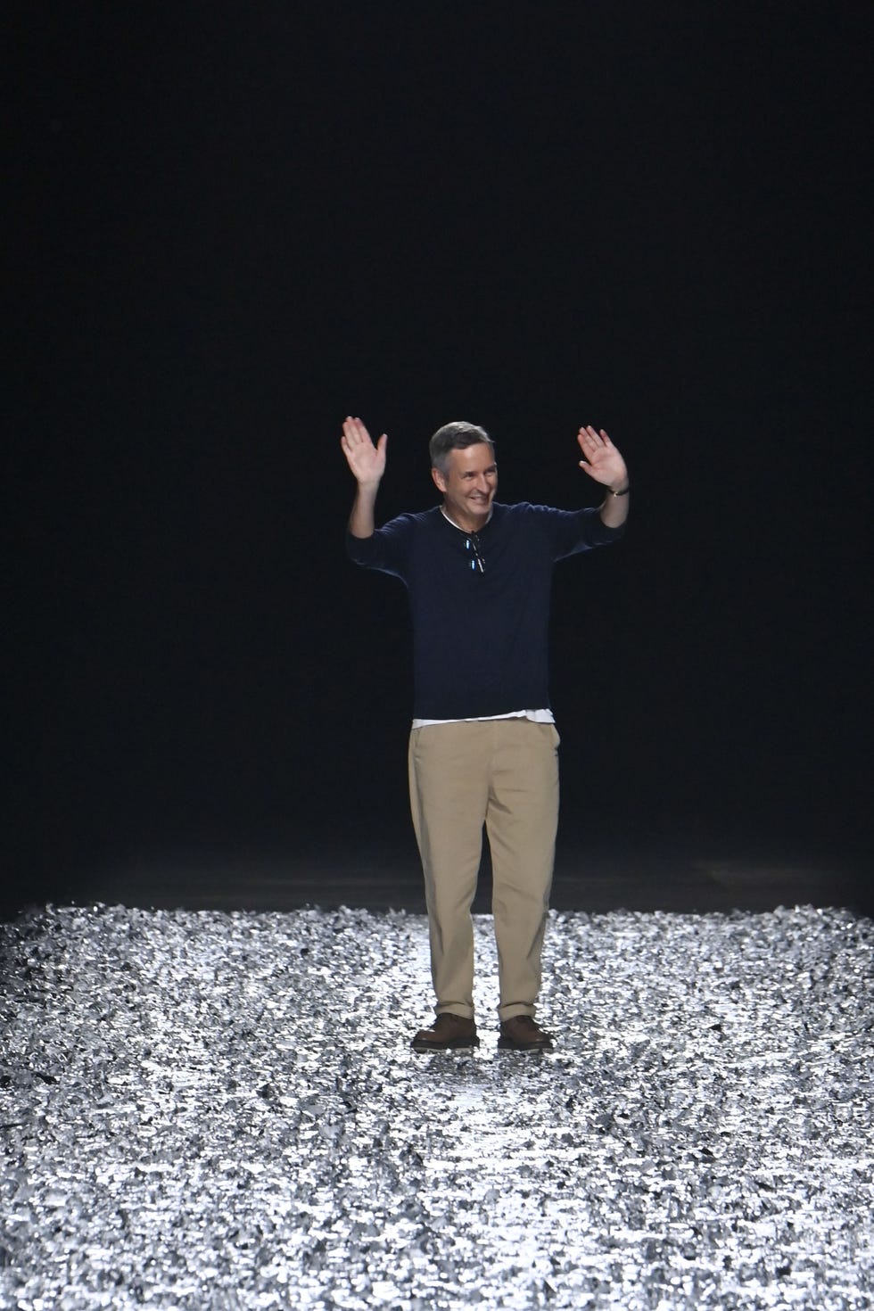 paris, france june 22 fashion designer dries van noten walks the runway during the dries van noten ready to wear springsummer 2025 fashion show as part of the paris men fashion week on june 22, 2024 in paris, france photo by victor virgilegamma rapho via getty images