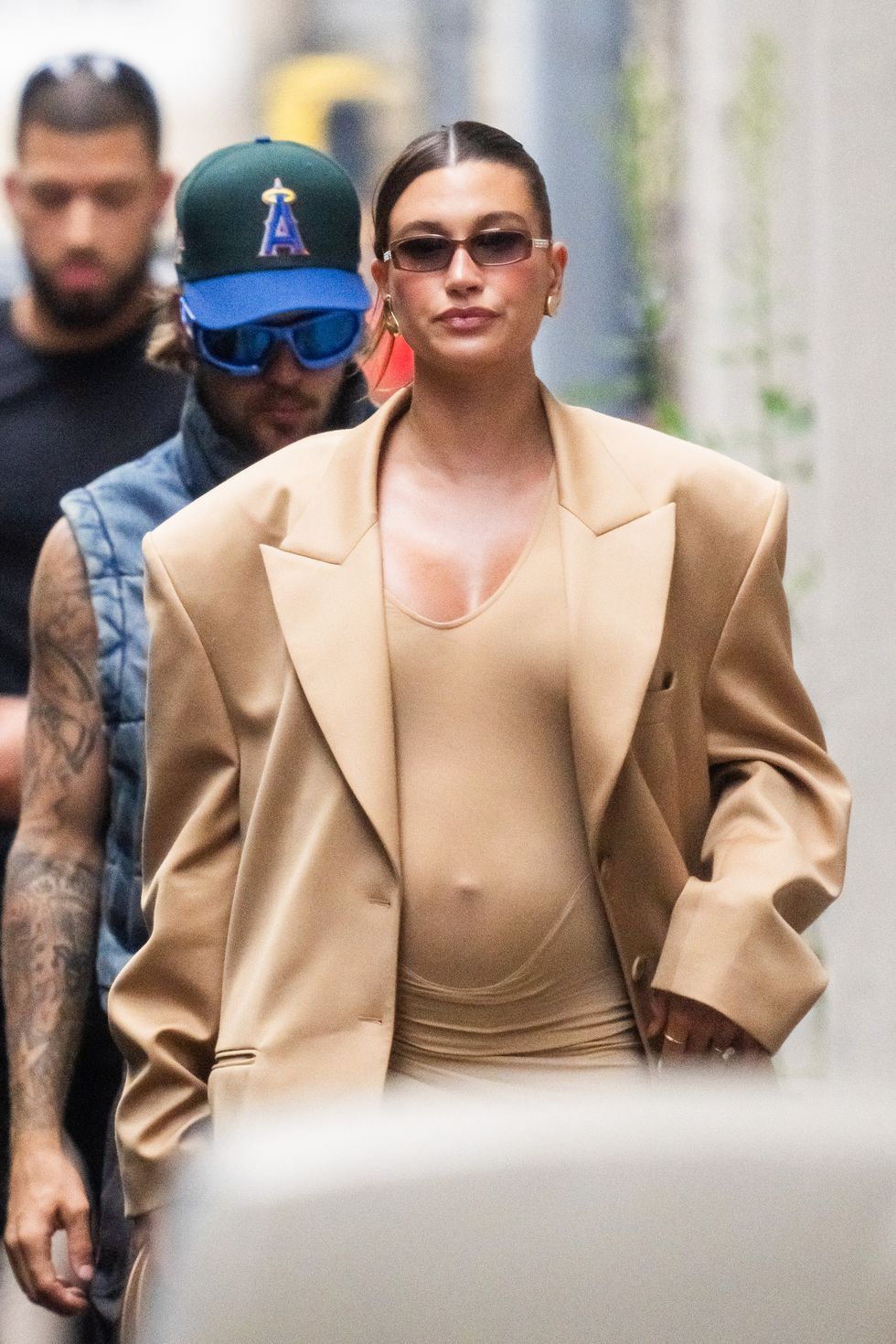 justin and hailey bieber in new york city on june 23, 2024