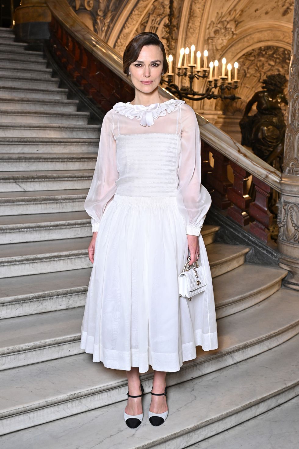 paris, france june 25 editorial use only for non editorial use please seek approval from fashion house keira knightley attends the chanel haute couture fallwinter 2024 2025 show as part of paris fashion week on june 25, 2024 in paris, france photo by stephane cardinale corbiscorbis via getty images