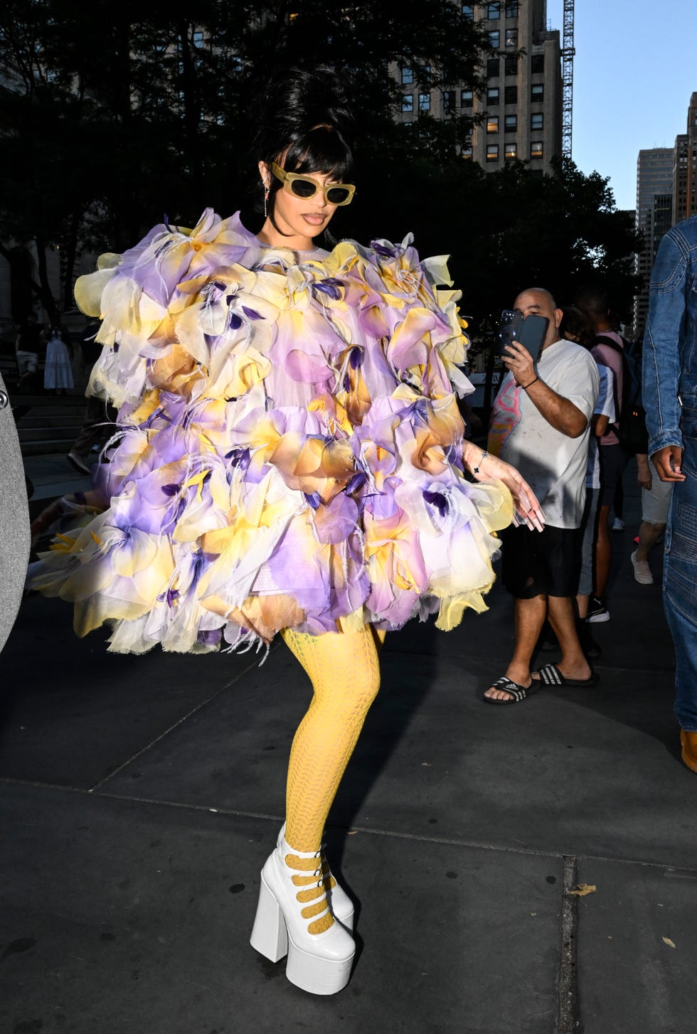 Cardi B Embraces Florals in an Elaborate Pansy-Petal Gown