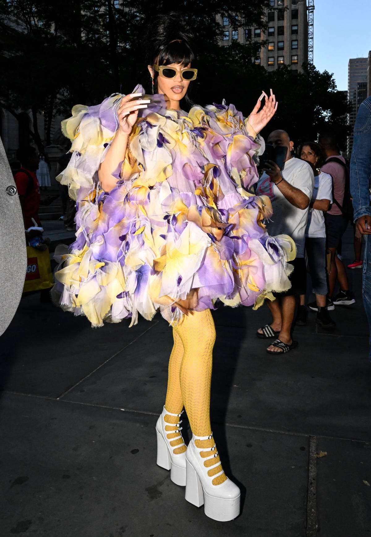 Cardi B Embraces Florals in an Elaborate Pansy-Petal Gown #CardiB