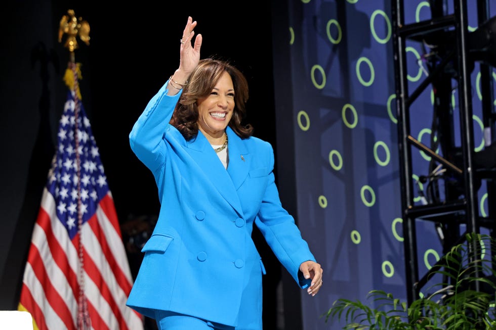 new orleans, louisiana july 6 us vice president kamala harris takes the stage for the global black economic forum during the 30th annual essence festival of culture at the ernest n morial convention center on july 6, 2024 in new orleans, louisiana harris was at the event to participate in a conversation with essence magazine president and ceo caroline a wanga photo by michael demockergetty images