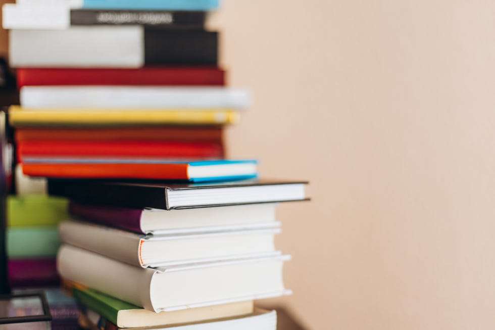 lots of colorful books in a stack