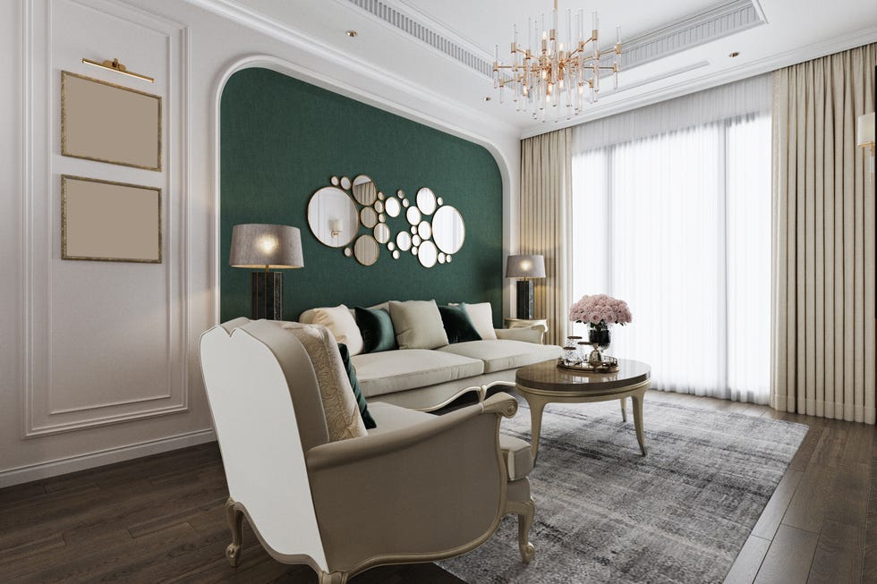pop color background with highly functional furnishings and simple decorate for scandinavian living space