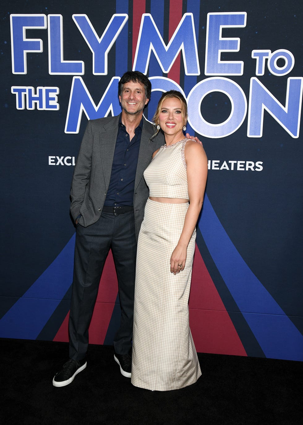 jamie erlicht and scarlett johansson at 'fly me to the moon' new york premiere held at the amc lincoln square on july 8, 2024 in new york, new york photo by kristina bumphreyvariety via getty images