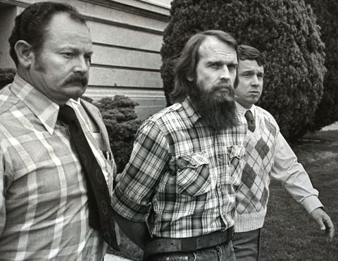 provo, ut   april 25, 1985  file photo ron lafferty c is escorted out of the utah county court house by utah county sheriff deputies after the first day of jury selection in his murder trial april 25, 1985 in provo, utah lafferty and his brother dan were convicted for the july 1984 murder of laffertys sister in law and her 15 month old daughter, which he said was an order from god the brothers were members of a fundamentalist mormon splinter group who embraced polygamy, the superiority of the white race, the end of the world and the right to commit murder in the name of god dan lafferty and his brothers were excommunicated by the mainstream mormon church lafferty and the fundamentalist mormons are chronicled in jon krakauers new book under the banner of heaven a story of violent faith  photo by george freygetty images