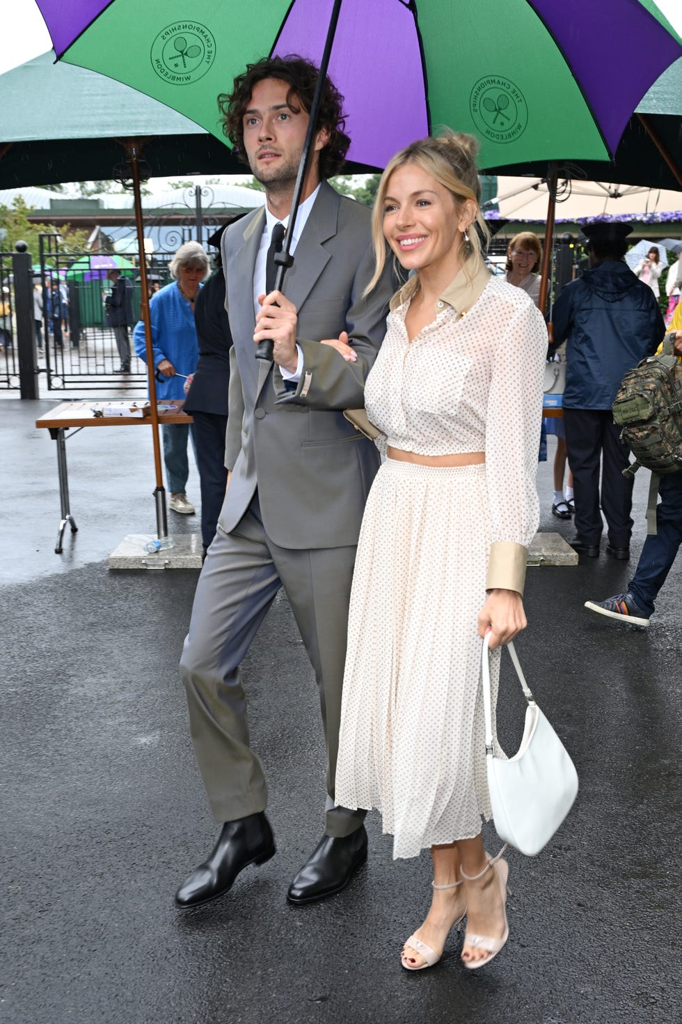 sienna miller wimbledon polka dot outfit