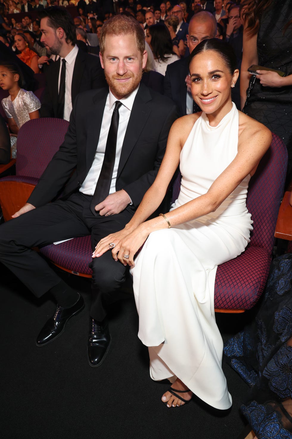 hollywood, california july 11 exclusive coverage l r prince harry, duke of sussex and meghan, duchess of sussex attend the 2024 espy awards at dolby theatre on july 11, 2024 in hollywood, california photo by kevin mazurgetty images for wp