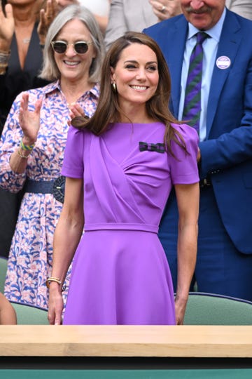 london, england july 14 catherine princess of wales court side of centre court during the mens final on day fourteen of the wimbledon tennis championships at the all england lawn tennis and croquet club on july 14, 2024 in london, england photo by karwai tangwireimage