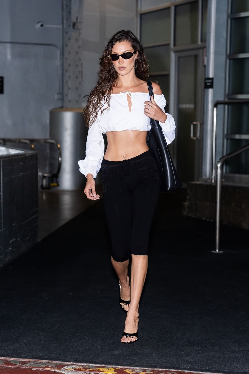 new york, new york july 14 bella hadid is seen in chelsea on july 14, 2024 in new york city photo by gothamgc images