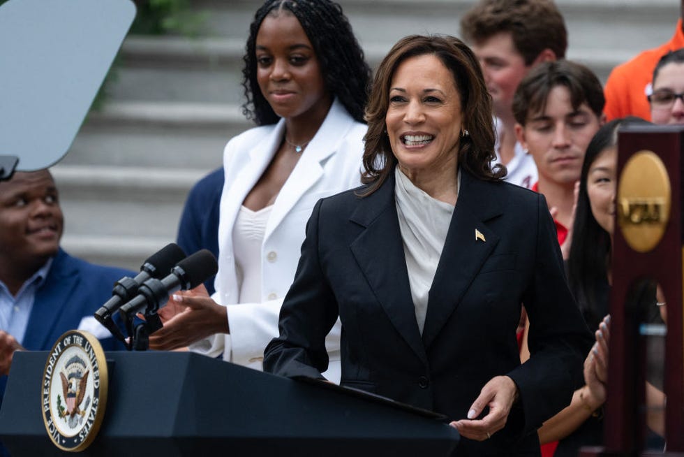 us vice president kamala harris arrives to speak during an event honoring national collegiate athletic association ncaa championship teams from the 2023 2024 season, on the south lawn of the white house in washington, dc on july 22, 2024 joe biden on july 21, 2024 dropped out of the us presidential election and endorsed vice president kamala harris as the democratic partys new nominee, in a stunning move that upends an already extraordinary 2024 race for the white house biden, 81, said he was acting in the best interest of my party and the country by bowing to weeks of pressure after a disastrous june debate against donald trump stoked worries about his age and mental fitness photo by chris kleponis afp photo by chris kleponisafp via getty images