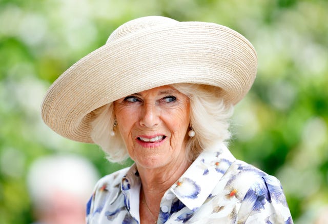 ascot, united kingdom july 27: (embargoed for publication in uk newspapers until 24 hours after create date and time) queen camilla attends the qipco king george day at ascot racecourse on july 27, 2024 in ascot, england. (photo by max mumby/indigo/getty images)