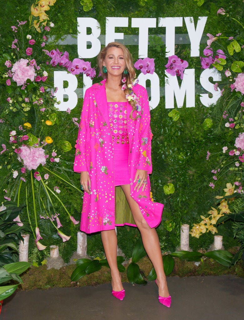 new york, new york august 03 blake lively promotes it ends with us at betty blooms pop up in chelsea on august 03, 2024 in new york city photo by gothamgetty images