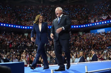 philadelphia, pennsylvania august 6 democratic presidential candidate, us vice president kamala harris and democratic vice presidential candidate minnesota gov tim walz appear on stage together during a campaign event at girard college on august 6, 2024 in philadelphia, pennsylvania harris ended weeks of speculation about who her running mate would be, selecting the 60 year old midwestern governor over other candidates photo by andrew harnikgetty images