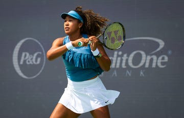 mason, ohio august 11 naomi osaka of japan in action against anna blinkova in the first qualifications round on day 1 of the cincinnati open at lindner family tennis center on august 11, 2024 in mason, ohio photo by robert prangegetty images