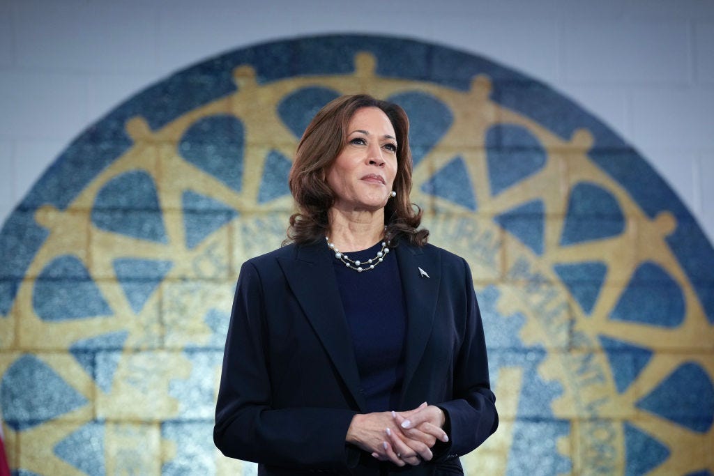 wayne, michigan august 08 democratic presidential candidate us vice president kamala harris waits to speak at a campaign rally at united auto workers local 900 on august 8, 2024 in wayne, michigan kamala harris and her newly selected running mate tim walz are campaigning across the country this week photo by andrew harnikgetty images