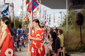 copenhagen, denmark august 08 models walk the runway at the marimekko show during the copenhagen fashion week cphfw ss25 on august 08, 2024 in copenhagen, denmark photo by raimonda kulikauskienewireimage