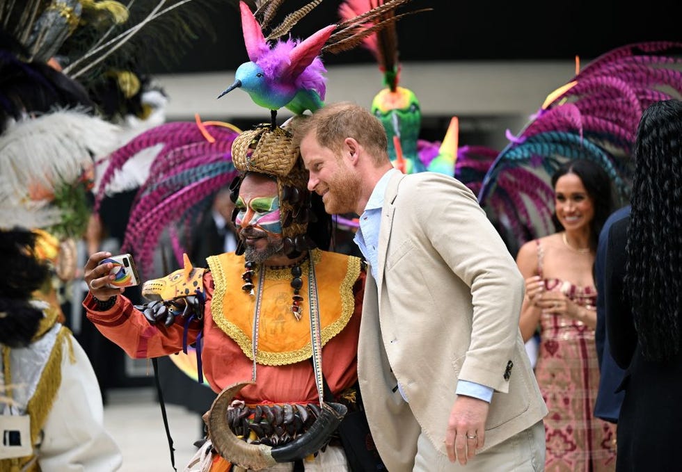 Prince Harry and his wife, American actress Meghan Markle, arrive in Colombia at the invitation of Marquez, where they will attend various meetings with women and young people to reject discrimination and cyberbullying. Photo by Raul Arboleda AFP Photo by Raul Arboleda AFP via Getty Images