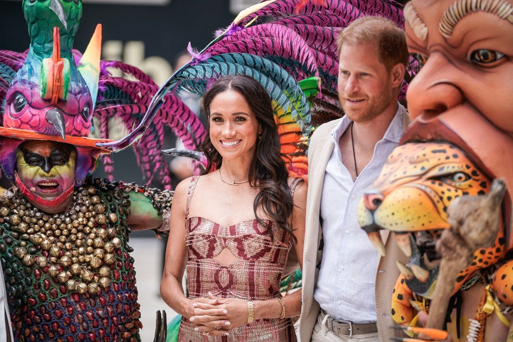 Meghan Markle wears a pink dress for dance performance in Colombia