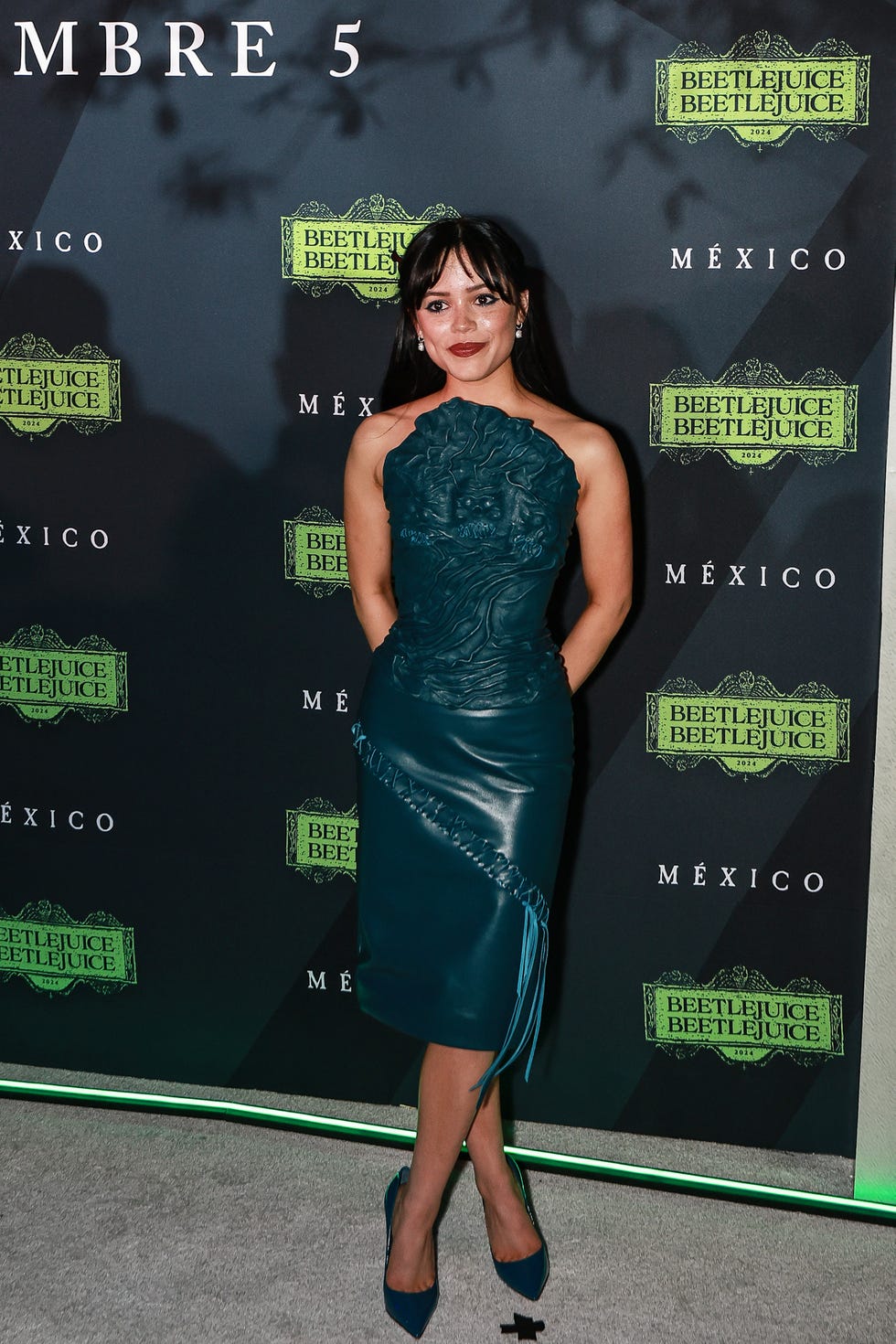 Naucalpan de Juarez, Mexico August 14 Jenna Ortega poses during the Beetlejuice Beetlejuice fan event at Plaza Toreo Parque Central on August 14, 2024 in Naucalpan de Juarez, Mexico, Photo by Manuel Velasquezgetty Images