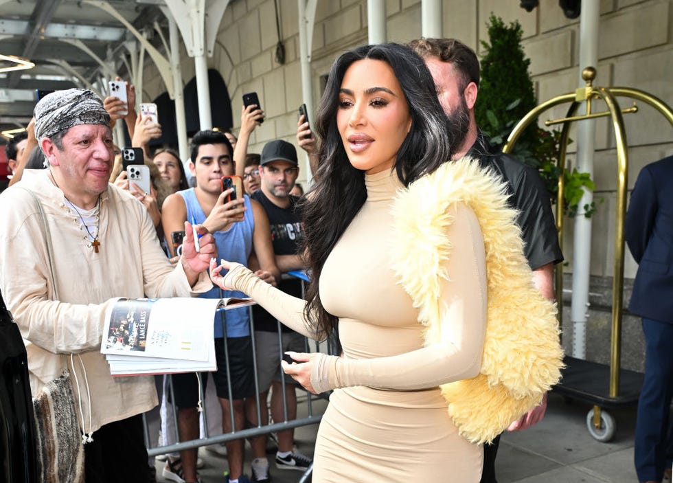 new york, new york august 15 kim kardashian is seen on the streets of midtown manhattan on august 15, 2024 in new york city photo by james devaneygc images