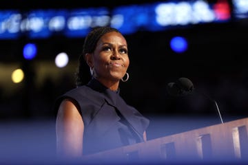 former us first lady michelle obama speaks on the second day of the democratic national convention dnc at the united center in chicago, illinois, on august 20, 2024 vice president kamala harris will formally accept the partys nomination for president at the dnc which runs from august 19 22 in chicago photo by charly triballeau afp photo by charly triballeauafp via getty images