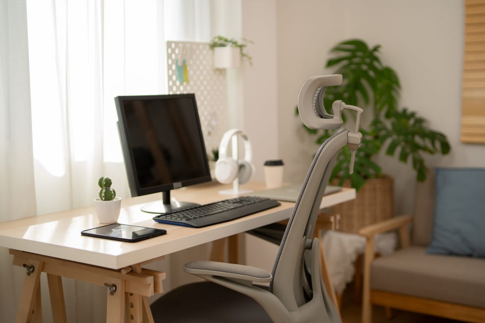 empty home office with computer