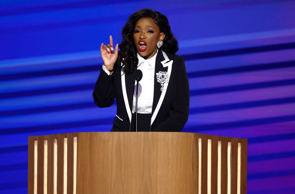 chicago, illinois august 19 rep jasmine crockett d tx speaks onstage during the first day of the democratic national convention at the united center on august 19, 2024 in chicago, illinois delegates, politicians, and democratic party supporters are in chicago for the convention, concluding with current vice president kamala harris accepting her partys presidential nomination the dnc takes place from august 19 22 photo by chip somodevillagetty images