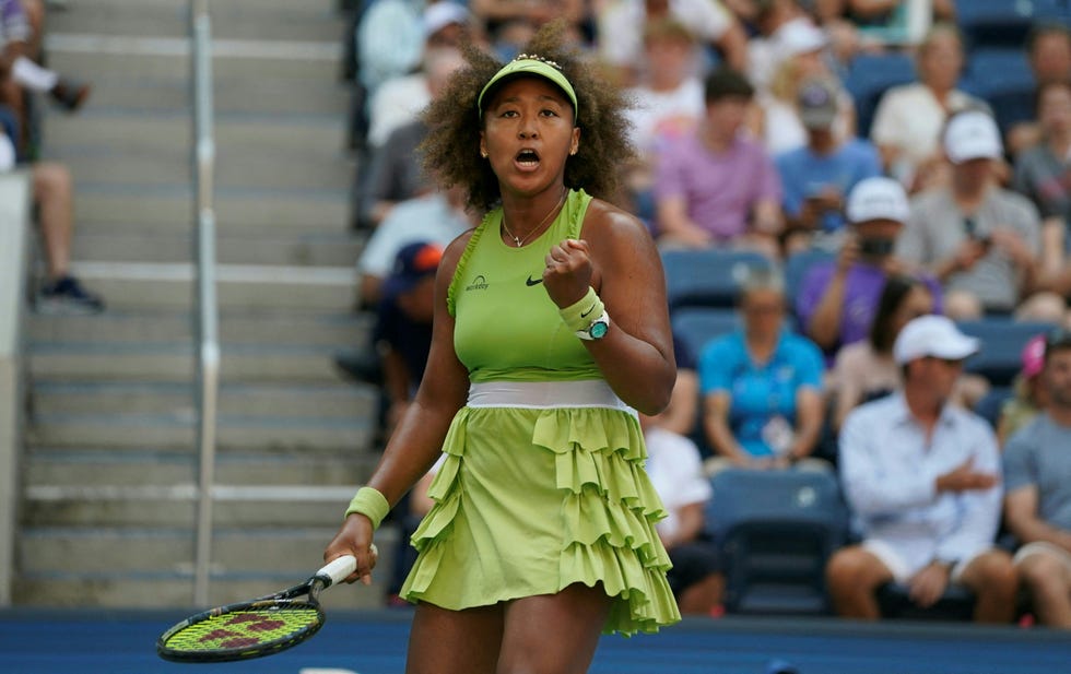 japans naomi osaka celebrates winning a point against latvias jelena ostapenko during their womens singles first round match on day two of the us open tennis tournament at the usta billie jean king national tennis center in new york city, on august 27, 2024 photo by timothy a clary  afp photo by timothy a claryafp via getty images