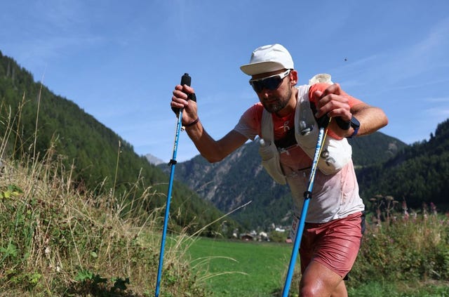 french runner arthur joyeux bouillon competes in the ultra trail du mont blanc utmb, in trient, switzerland, on august 31, 2024 photo by emmanuel dunand  afp photo by emmanuel dunandafp via getty images