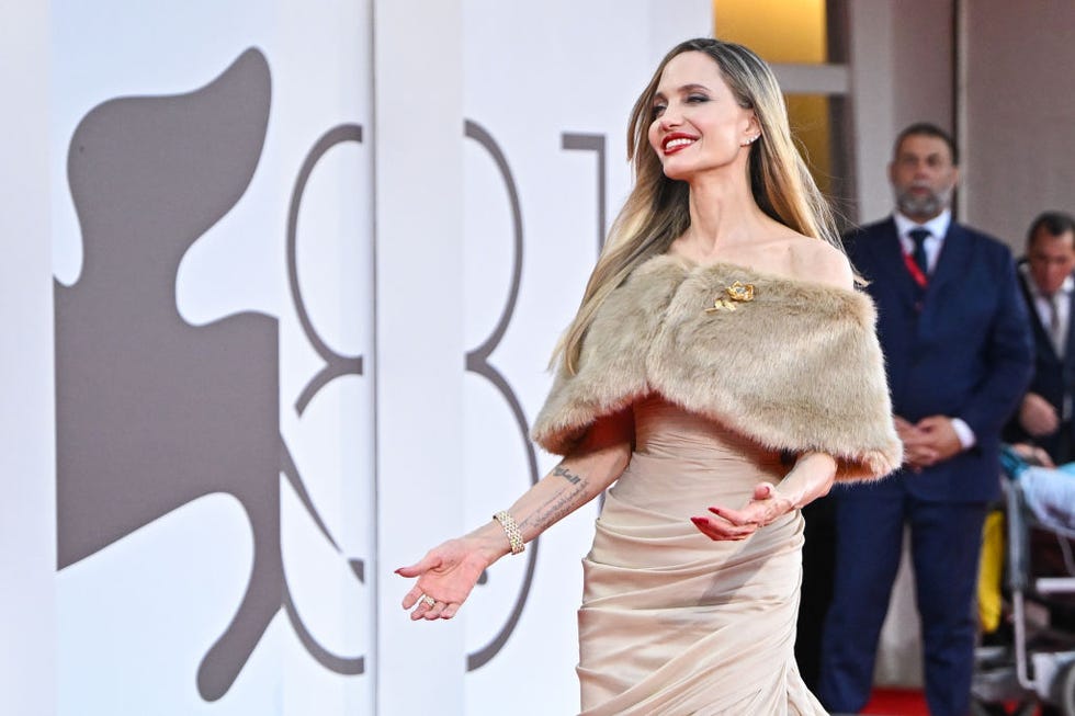 venice, italy august 29 angelina jolie attends a red carpet for the movie maria during the 81st venice international film festival at on august 29, 2024 in venice, italy photo by stephane cardinale corbiscorbis via getty images