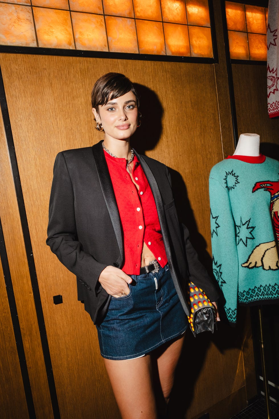 taylor hill at the gigi hadid caviar kaspia dinner held at caviar kaspia during new york fashion week on september 5, 2024 in new york, new york photo by lanna apiskuhwwd via getty images