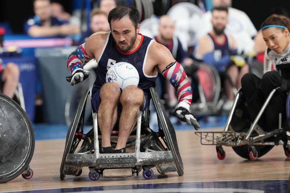 paris, france september 2 chuck aoki of united satates of america against team japan during on day five of the paris 2024 summer paralympic games at champs de mars arena on september 2, 2024 in paris, france photo by moto yoshimuragetty images