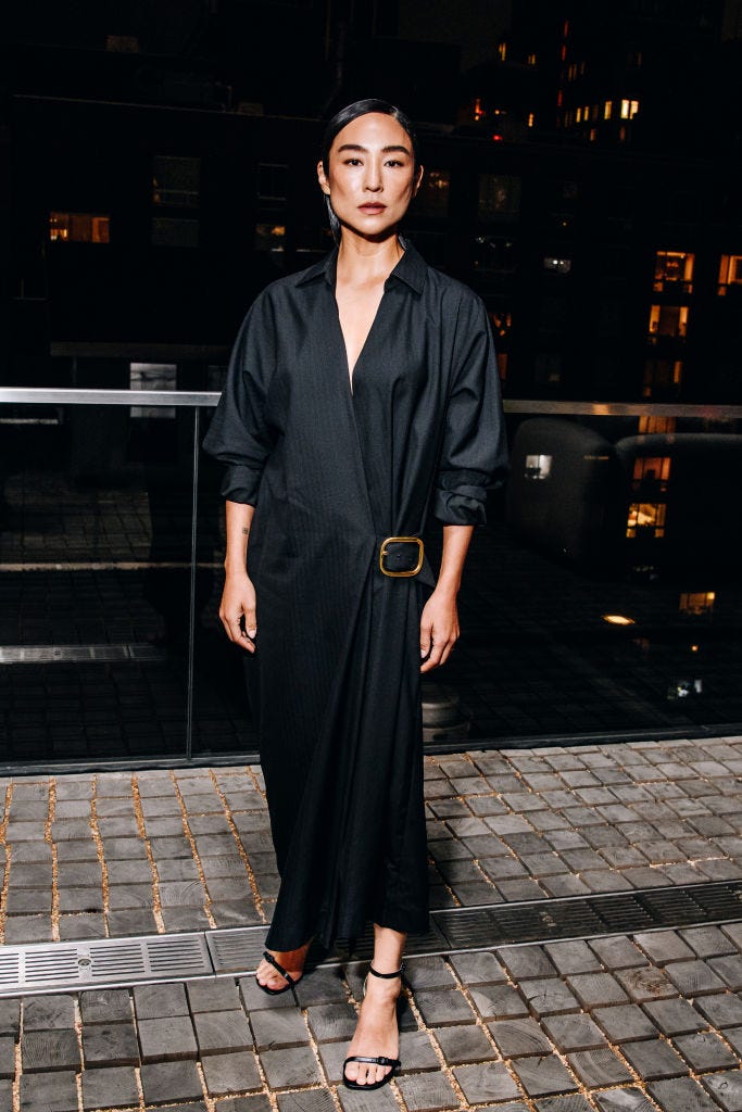 greta lee at the saks x loewe dinner during new york ready to wear fashion week on september 7, 2024 in new york, new york photo by nina westerveltwwd via getty images