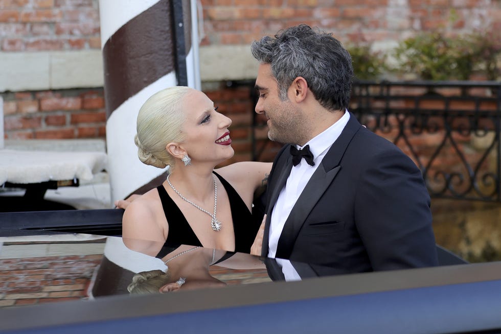 venice, italy september 04 lady gaga and michael polansky are seen at the 81st venice international film festival on september 04, 2024 in venice, italy photo by jacopo raulefilmmagic