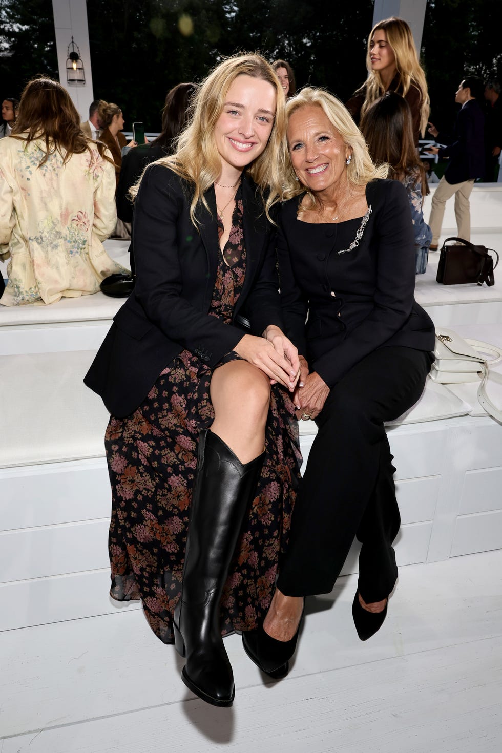 bridgehampton, new york september 05 l r finnegan biden and first lady of the united states, dr jill biden attend the ralph lauren fashion show during new york fashion week september 2024 at khalily stables on september 05, 2024 in bridgehampton, new york photo by theo wargogetty images