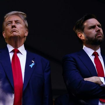 TOPSHOT-US-ANNIVERSARY-ATTACK-9/11-TRUMP topshot former us president and republican presidential candidate donald trump l and us senator from ohio and republican vice presidential candidate jd vance attend a remembrance ceremony on the 23rd anniversary of the september 11 terror attack on the world trade center at ground zero, in new york city on september 11, 2024 photo by adam gray afp photo by adam grayafp via getty images