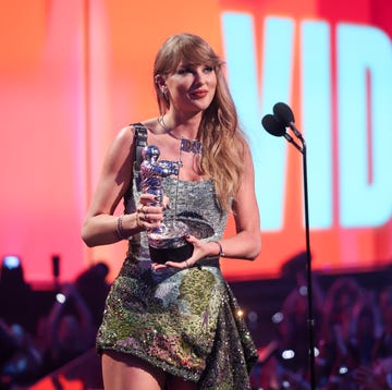 2024 MTV Video Music Awards - Show taylor swift accepts the video of the year award for fortnight onstage at the 2024 mtv video music awards held at ubs arena september 11, 2024 in elmont, new york photo by christopher polkbillboard via getty images